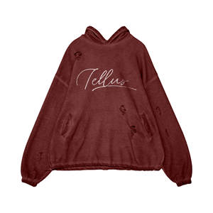 Sudadera con capucha de hombro caído de primera calidad para hombre de algodón 100% al por mayor, diseño de logotipo personalizado, aspecto desgastado vintage, forro polar extragrande de primavera - Product Image 5