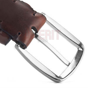 Ceinture en cuir de vachette véritable pour hommes de marque supérieure Style de luxe décontracté avec acier pour boucle taille personnalisée professionnelle adaptée - Product Image 3