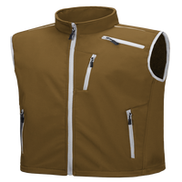 Veste sans manches décontractée à col montant, fermeture éclair, coupe ajustée, en softshell uni