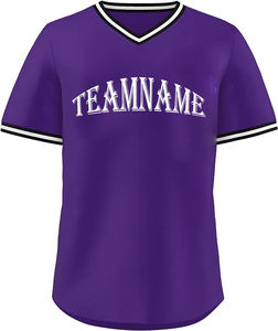 OEM Vente en gros Chemises de baseball personnalisées pour hommes Séchage rapide Respirant 100% Polyester Col en V Uniforme Pull Jersey Baseball vierge - Product Image 5