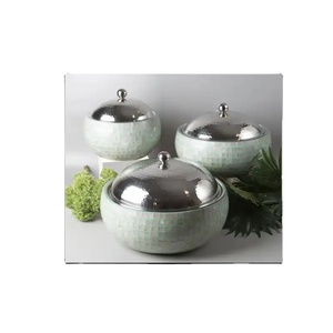 Casserole de table décorative en métal isolée Hotpot d'hôtel et de mariage Chauffe-plat en métal de luxe de couleur personnalisée - Product Image 1