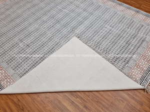 Tissé à la main Style marocain bloc imprimé coton tapis à tissage plat écologique bohème décor à la maison lavable tufté pour salon - Product Image 4