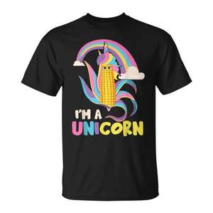 Camiseta para niños I'm A Unicorn Maize Corn Cob, camiseta divertida con tema agrícola, manga corta, cuello redondo, impresión digital unisex - Product Image 1