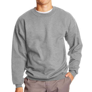 เสื้อสเวตเตอร์สีทึบคอกลมของผู้ชายมาใหม่โลโก้ตามสั่ง - Product Image 4