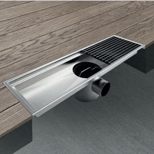 Scaffalatura lineare scarico a pavimento in acciaio inox satinato tagliacristallo doccia dimensioni L585xH63>115mm confezionato - Product Image 4