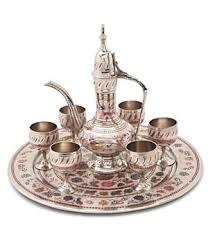 Produit émaillé Aftaba Dallah en laiton doré fabriqué à la main Service à café et thé décoratif - Product Image 2