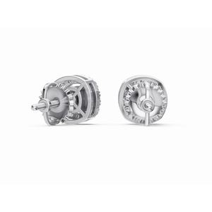 Boucles d'oreilles en or 9 carats de qualité supérieure, halo de diamants en forme de coussin, taille ronde et coussin, bijoux de laboratoire cultivés, vente en gros, fournisseur OEM B2B - Product Image 3