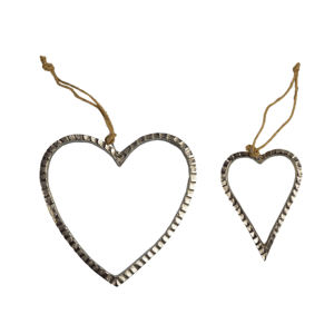 Solid Metal Hanging <b>Heart</b> Design With Silver Plated Finishing <b>Heart</b> Design Best For Home <b>Decorative</b> Metal Ornament Design - Product Image 1