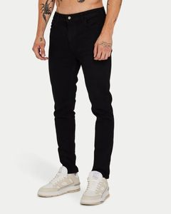 4. Pantalones vaqueros ajustados para hombre, negros, de cintura media, elegantes, informales, elásticos, para todos los días, con grapas, pierna cónica, elegante, para la Oficina y la calle - Product Image 3