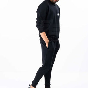 Men Winter Fleece Sweatsuit Wholesale Solid 100% Cotton Warm Breathable Lightweight Tracksuit Shirt <b>Pants</b> Custom Colors Sizes - Product Image 6