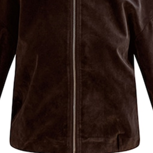 Blouson bomber plissé zippé en laine kaki avec col en V, coupe ample et décontractée, texture luxueuse imitation, imperméable, style streetwear urbain - Product Image 2