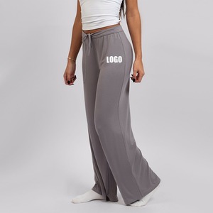 OEM logotipo personalizado de gran tamaño de ajuste suelto de pierna ancha Peso ligero Deportes Yoga Joggers para las mujeres - Product Image 1