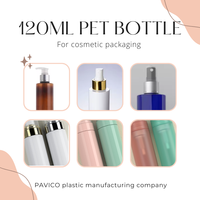 Vente en gros de conditionnements cosmétiques très demandés, flacon pompe en plastique PET de 120 ml pour mini-shampooing, lotion, crème pour le visage, gel douche