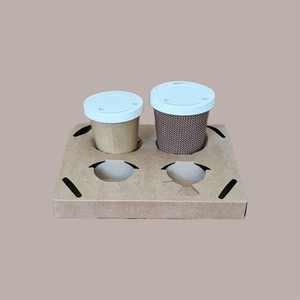 100 Portavasos de papel desechables para café para llevar y Capuchino 4 agujeros para accesorios de café - Product Image 2