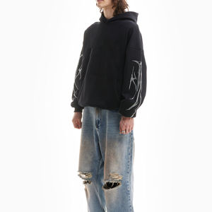 Sweat à capuche pour homme de haute qualité avec strass, en coton lourd, vente en gros de sweats à capuche pour homme avec strass, meilleur prix - Product Image 4