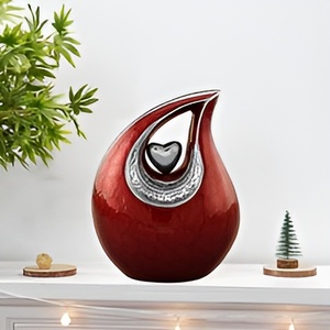 <b>Top</b> Quality Colourful Design Aluminium Adult Teardrop Urn for Cremation Use Low Prices Metal Fancy Urns Funeral Made India 2026 - Product Image 1