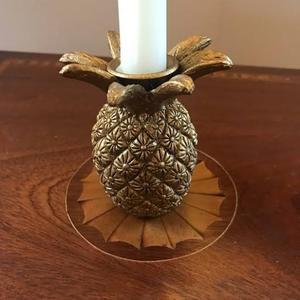 High Quality <b>Pineapple</b> Shape Aluminum Candle Holder Gold Finish Elegant Cylinder Tabletop Home Decorative Candleholder Christmas - Product Image 2