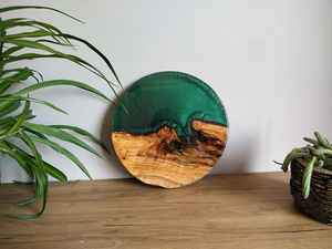 Posavasos de resina y piedra con tema bohemio, posavasos redondos artísticos para bebidas, juego de posavasos de mesa elegante y resistente al agua para el hogar, - Product Image 6