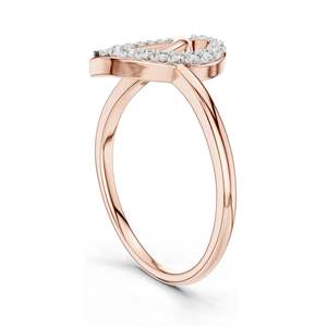 แหวนเพชรรูปหัวใจ 0.115 กะรัต สำหรับผู้หญิง ความใส VVS-VS EF ทอง 18KT, 14KT, 10KT และเงิน 925 สีโรสโกลด์, สีเหลือง, สีขาว - Product Image 5