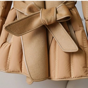 Femmes 2024 Manteaux d'hiver en duvet de canard Lady Wool Cashmere Outerwear Lady Puffer Jacket with Belt European Fashion Warm - Product Image 5