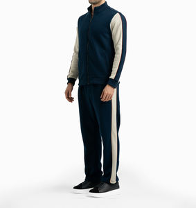 Conjunto Deportivo Personalizado de Alta Calidad al por Mayor, Sudadera con Capucha de Invierno, Felpa Sólida Ecológica, Azul Marino para Hombre, con Cremallera, Estilo Moderno - Product Image 3