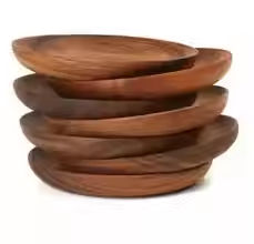 Assiettes à collation en bois de qualité supérieure assiettes en bois de style indien fabriquées par l'artisanat du croissant - Product Image 3