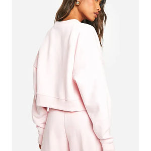 Service OEM/ODM Sweat-shirt pour femmes en coton 100% à col oversize et col ras du cou, logo imprimé sur écran personnalisé, streetwear, sweat-shirt pour femmes - Product Image 2