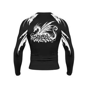 Wholesale Men's Rash Guards Sportswear Custom Logo Digital Print Solid Breathable Lightweight 160g Polyester/Nylon Rash Guards - Product Image 2