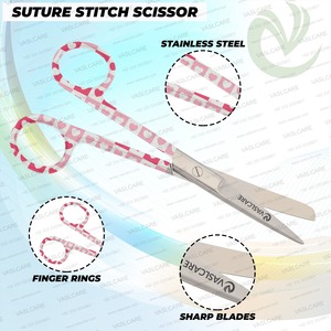 ชุดกรรไกร3ชิ้นพร้อมคีมตัดผ้าระดับพรีเมียมชุดกรรไกรสำหรับพยาบาลและที่หนีบมีด้ามจับพิมพ์ลายสวยงามโดยการดูแลรักษาหลอดเลือด - Product Image 4