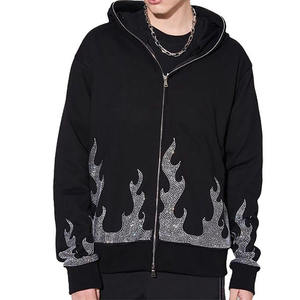 Sudadera con Capucha Oversize Casual Gruesa 100% Algodón para Hombre con Pedrería, Lavado Ácido, Transpirable y Ecológica - Product Image 2