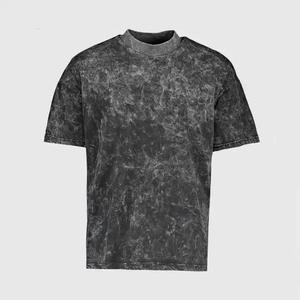 Acid Wash Oversized T Shirt 100% Cotton Vintage Washed Tee Blank Streetwear O Neck Short Sleeve for Men Acid Washed Shirts - Product Image 1