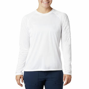 Camisetas informales de la mejor calidad Tela de LICRA de poliéster ecológica Logotipo personalizado Secado rápido Transpirable Cuello redondo Manga larga Sólido - Product Image 1