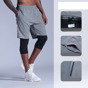 Pantalones cortos de poliéster transpirable para hombre, logotipo personalizado, patrón sólido, gimnasio, deporte, baloncesto, ropa de entrenamiento, 100% poliéster - Product Image 5
