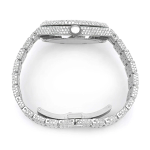 Reloj de Lujo con Movimiento de Cuarzo Moissanite, Acero Inoxidable, Estilo Iced Out, Modelo de Regalo - Product Image 4