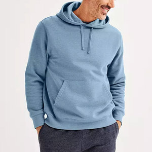 Hoodies pour hommes en molleton épais de qualité supérieure, sans cordon de serrage, design minimaliste, épaules tombantes, vente en gros - Product Image 1