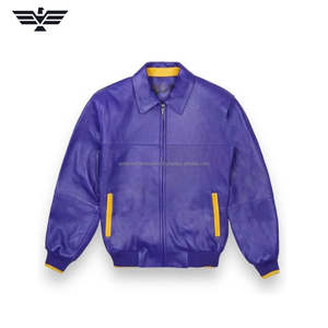 Chaqueta Bomber de Piel de Oveja Blanca para Hombre, Diseño Único, Cuello Alto, Invierno, Ribete en Contraste, Premium, Streetwear, Cierre Frontal con Cremallera, Logotipo, Piel Sintética - Product Image 3
