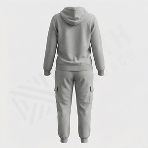 Conjunto Deportivo de Pantalones Cortos y Sudadera con Capucha de Algodón de 400 GSM de Alta Calidad para Mujer, Estilo Urbano Holgado, Chándal Atlético para Gimnasio - Product Image 2