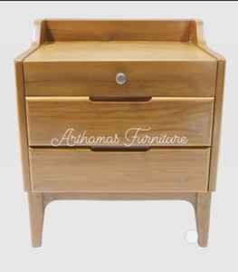 Night Stand <b>Drawers</b> Bed <b>Side</b> Teak Stand Storage Bed Room - Product Image 3