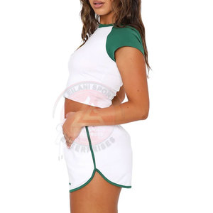 Ensemble short et crop top décontracté en coton pour femme, idéal pour l'extérieur, best-seller, matière durable, respirant, écologique, printemps/été - Product Image 2