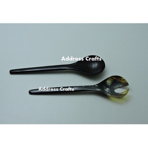 Best Quality Unique Design Natural Horn Spoon Tableware for Living Gifting and Food Styling Buffalo Horn Salad Server Spoon - Product Image 1
