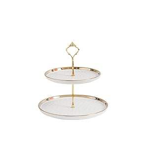 ที่วางคัพเค้กทรงกลมแบบซ้อนกัน2ชั้นลูกบิดสแตนเลสสำหรับงานเลี้ยงวันเกิดคัพเค้ก - Product Image 3