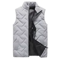 Gilet de travail d'hiver à col mandarin, veste matelassée rembourrée en sherpa, coupe-vent en polyester, veste 3D