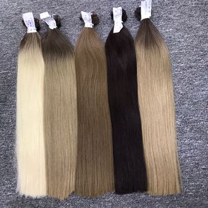 Extensiones de cabello virgen 100% de alta calidad, venta al por mayor, cinta recta Natural, gran stock, cabello crudo vietnamita, Color claro - Product Image 4