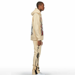 100% Cotton Material Made Flared Tracksuits for Women <b>Flare</b> Pants With Hoodie Set for <b>Men</b> in High Quality - Product Image 3