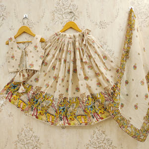 Vêtement ethnique entièrement cousu, design traditionnel de Jaipur |   Shoryam Fashion Girls Lehenga Choli 2-8 ans Polyester Infroissable - Product Image 2