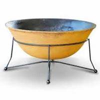 Table de foyer extérieur portable moderne QAMAR OVERSEAS QO-1308AB en fer noir, brûleur à bois, best-seller