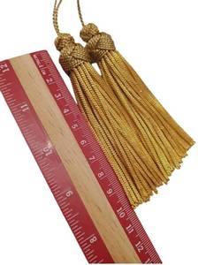 Nouveaux glands tissés en or pour la décoration de vêtements - Fabriqués sur mesure avec/sans cordon - Product Image 3