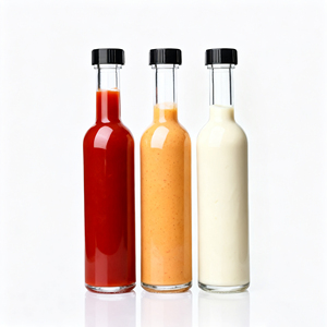 Botellas de Vidrio para Salsa Picante de 3oz 5oz 8oz 150ml 250ml, Mini Botellas Vacías para Salsa de Chile, Tomate y <span class=keywords><strong>Tabasco</strong></span> con Tapas de Plástico - Product Image 4