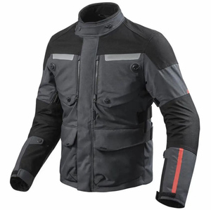 Chaqueta de seguridad para motocicleta, traje de carreras para conductores de Cardura, impermeable, negra - Product Image 1