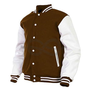 Hommes American Letterman Baseball School Team Varsity Jacket Noir Laine et Noir Manches en cuir véritable Lignes noires/rouges - Product Image 1